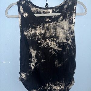 Black and White Tie-Dye Women's Top